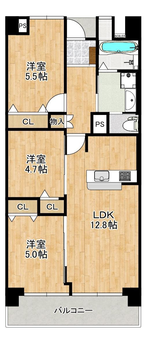 大阪マリンハイツ2号館の間取り図