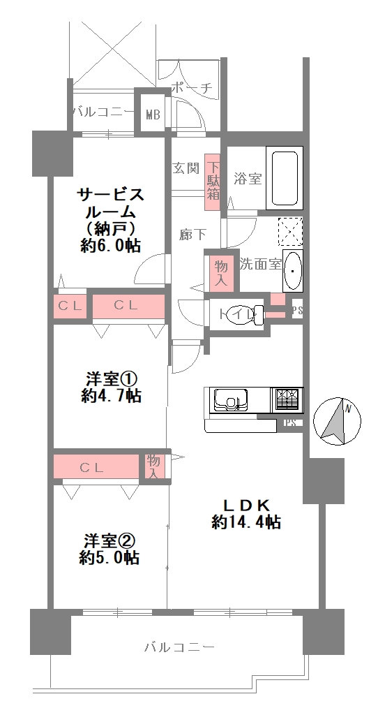 パラシオ北梅田の間取り図