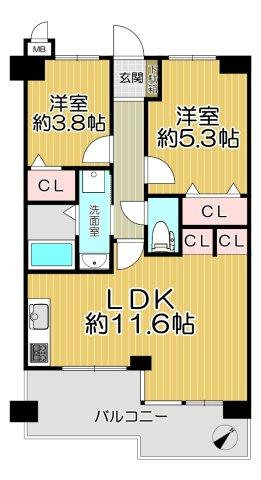 パラツィーナダンディムタウン千舟の間取り図