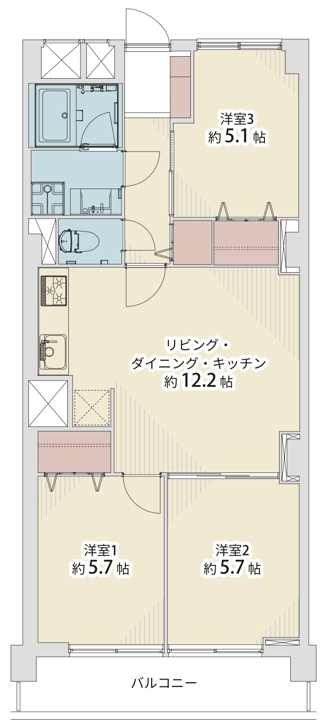 プラザ歌島壱号棟（A棟）の間取り図