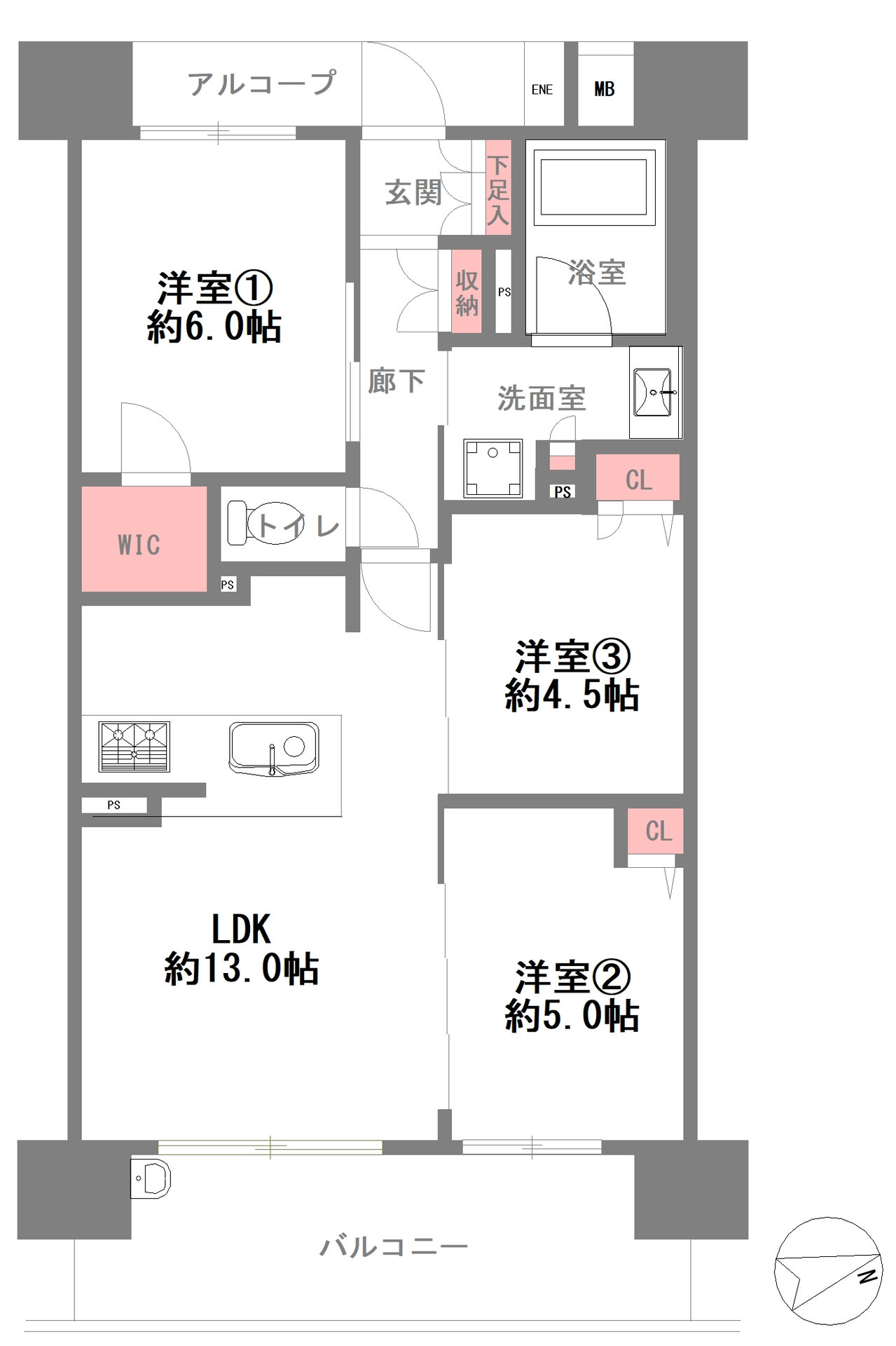 プレサンスロジェ住之江レジデンスの間取り図