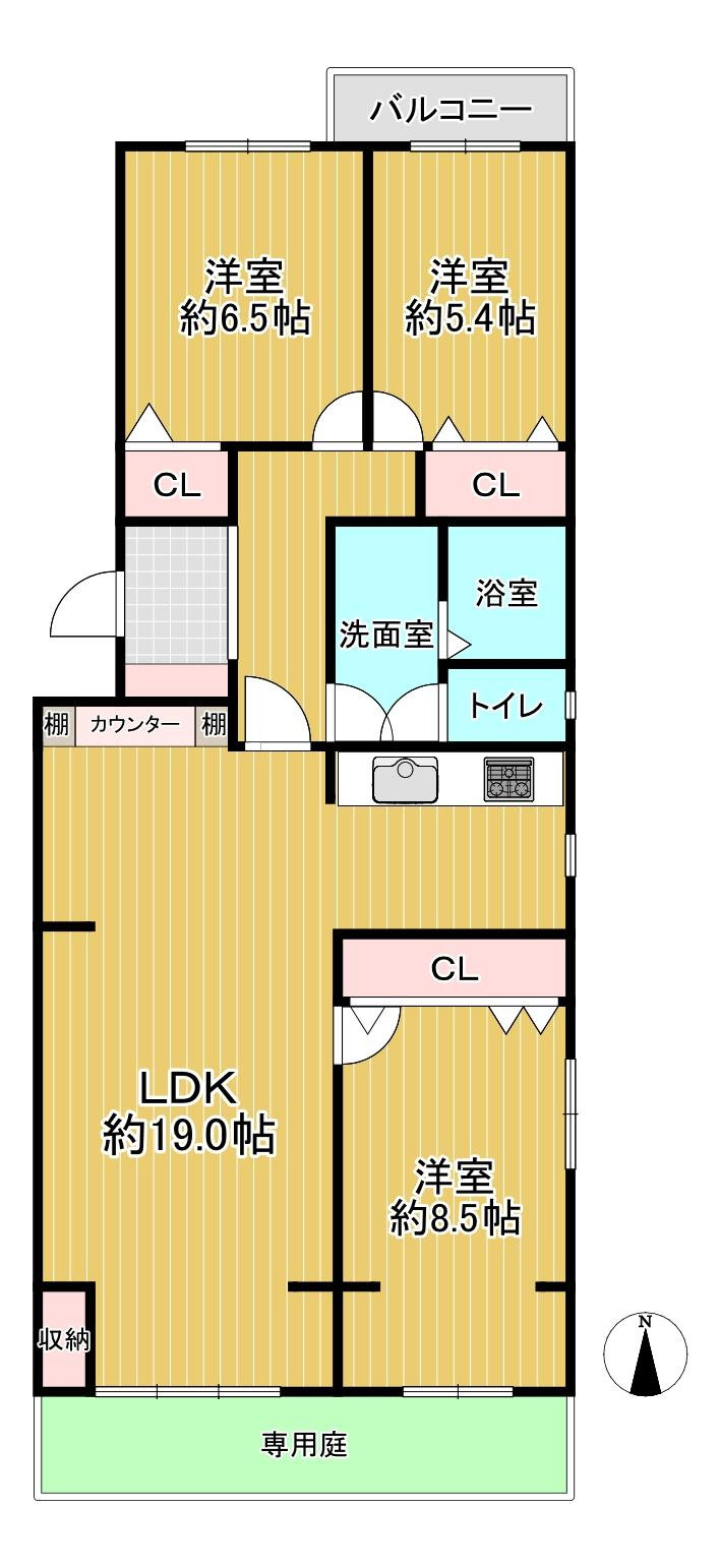 リバーサイドともぶち第一第34号棟の間取り図