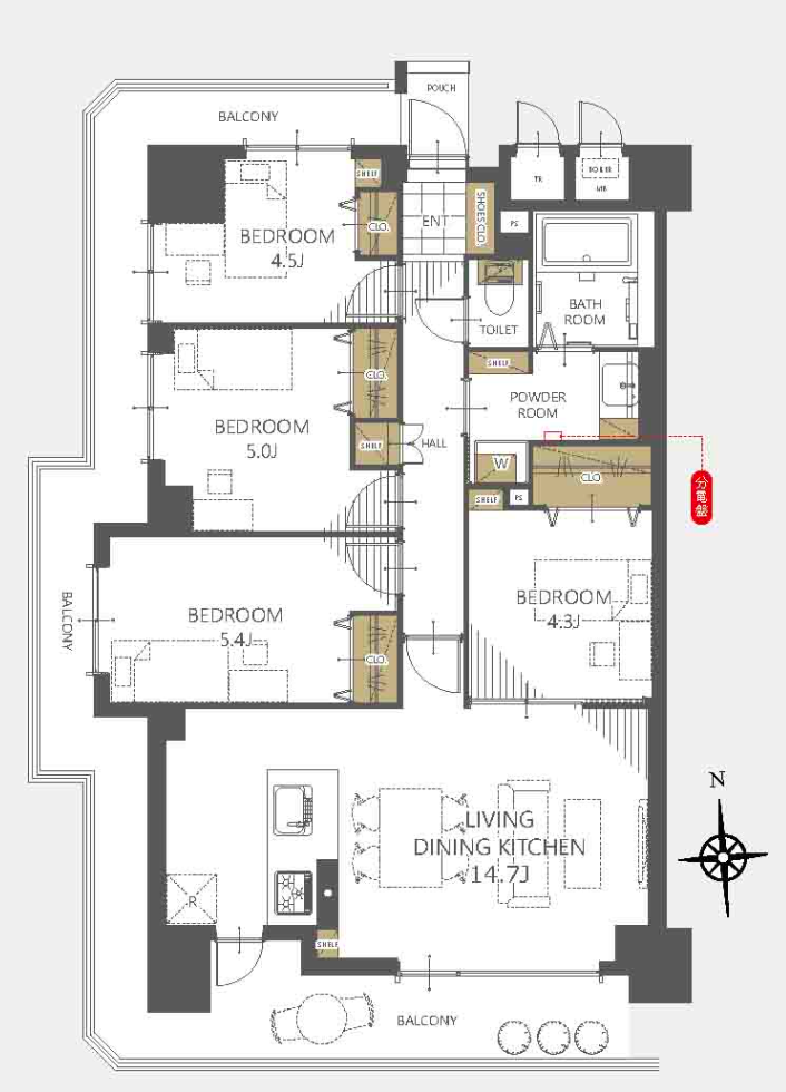 ルイシャトレあびこの間取り図