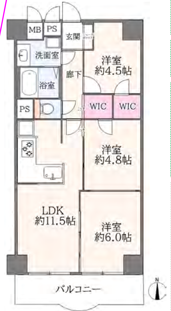 サンハイム第三中津の間取り図