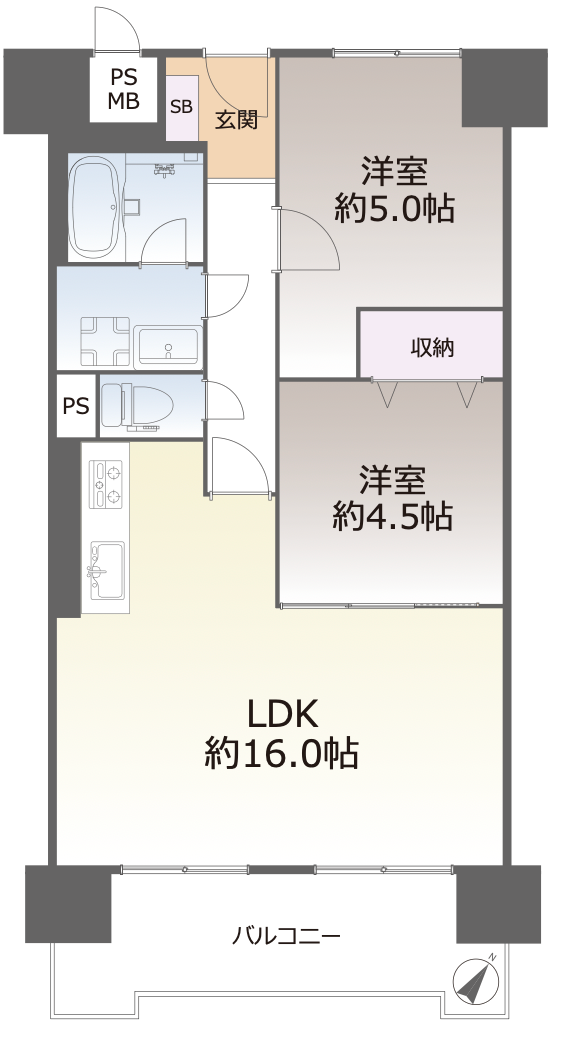 サン正蓮寺リバーハイツの間取り図