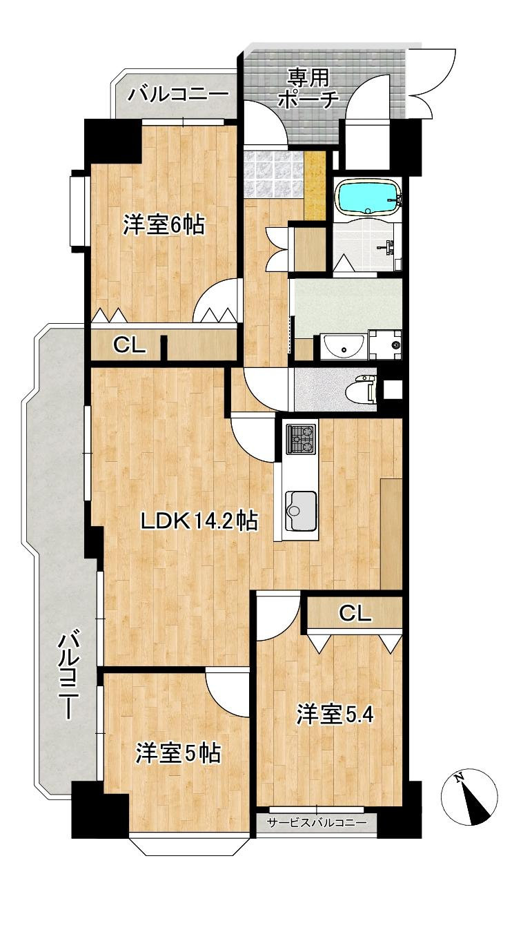 シャルマンフジ住之江公園・アミューゼの間取り図