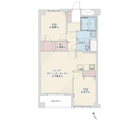 シルバーハイツ東寺町の間取り図