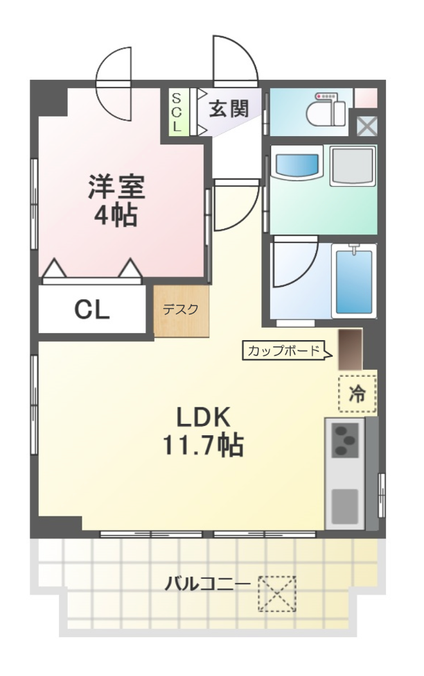 太平パシフィック桑津Ⅱの間取り図