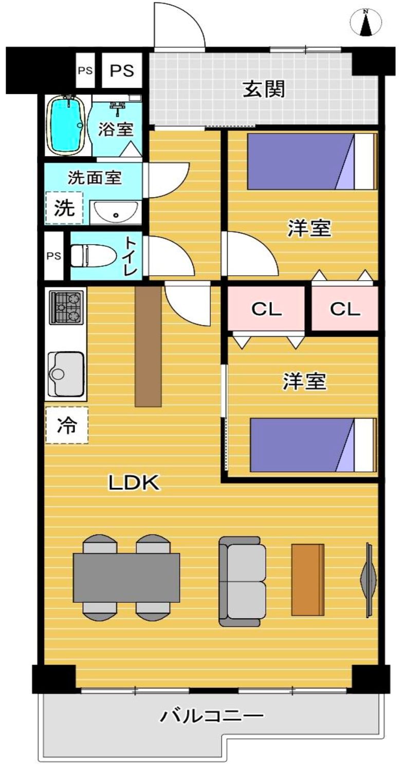 高殿コーポの間取り図