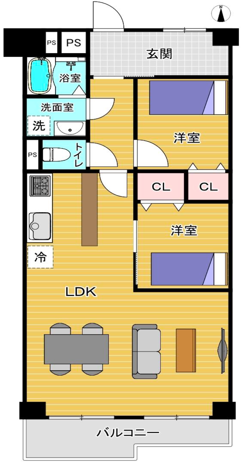 高殿コーポの間取り図