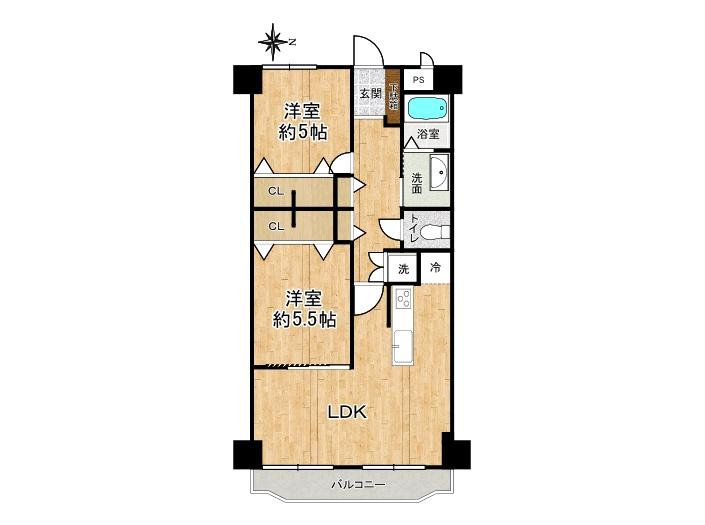 天神橋ホワイトハイツの間取り図