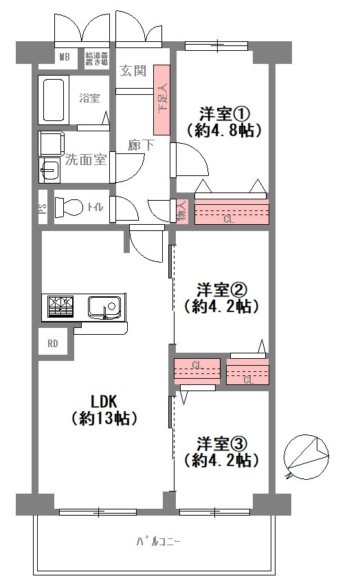 天王寺スカイハイツの間取り図