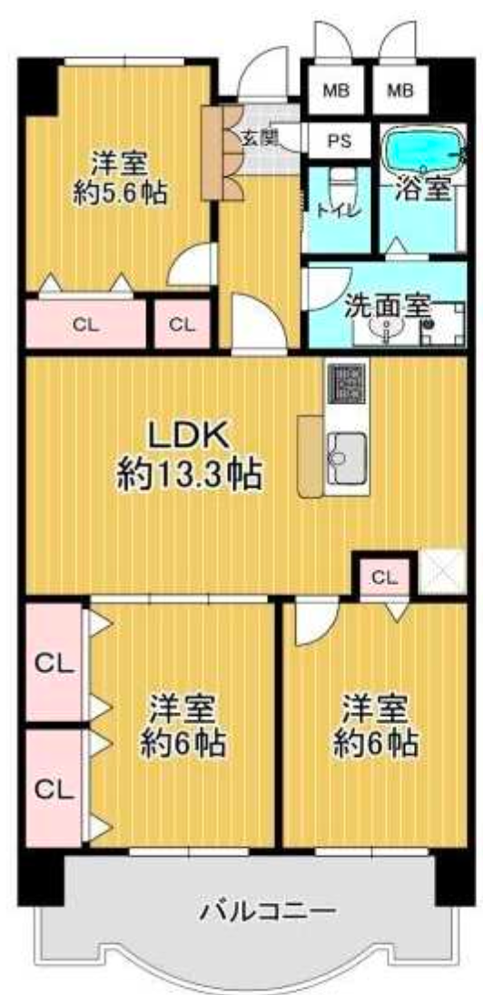 友渕コーポの間取り図