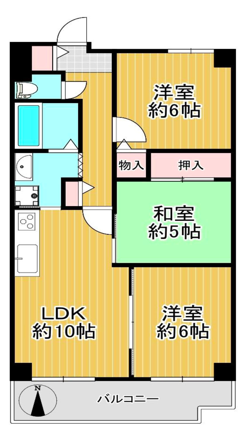 鶴見緑地レックスマンションの間取り図