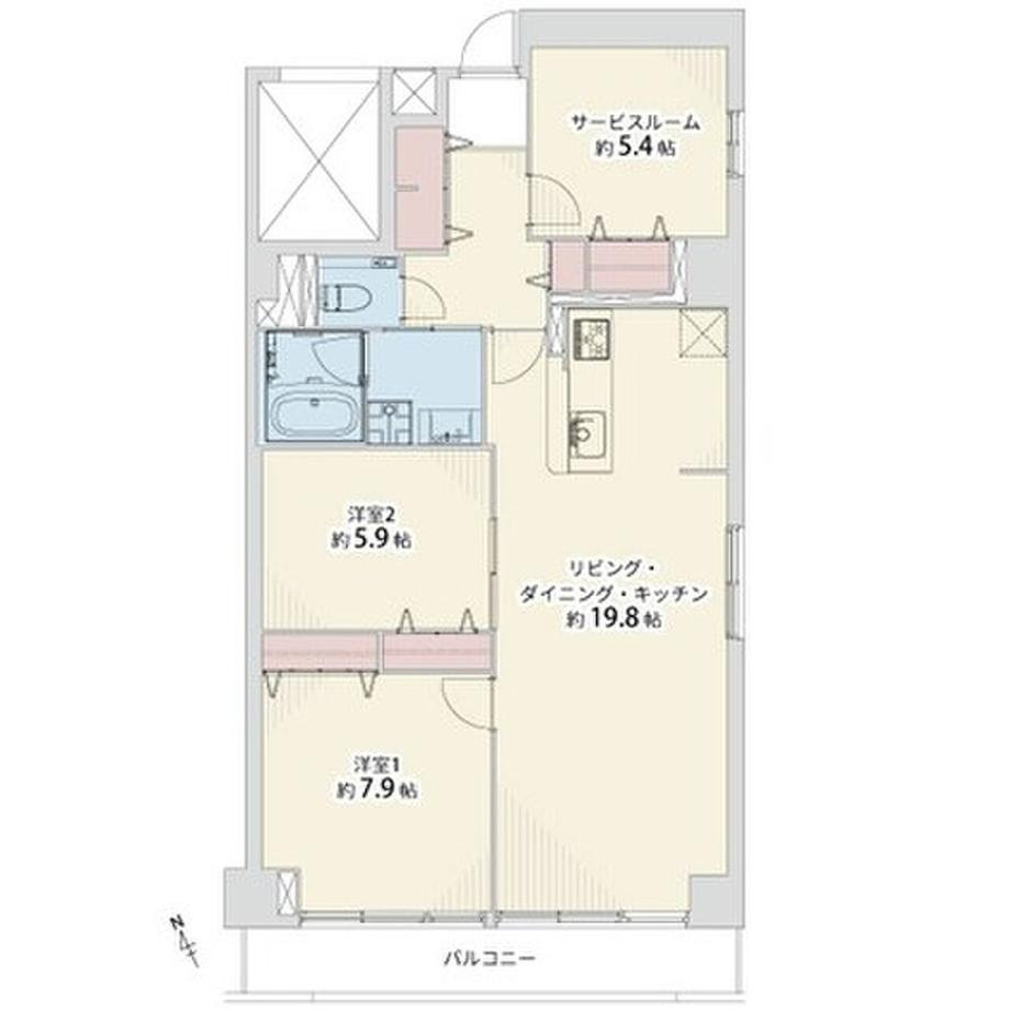 内本町ビューハイツの間取り図