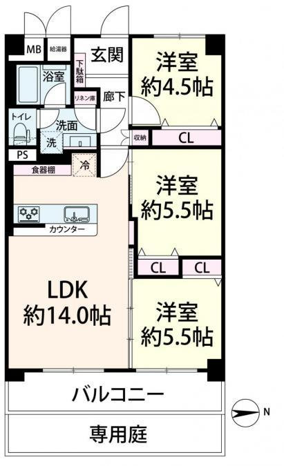 ユニライフ福島C棟の間取り図