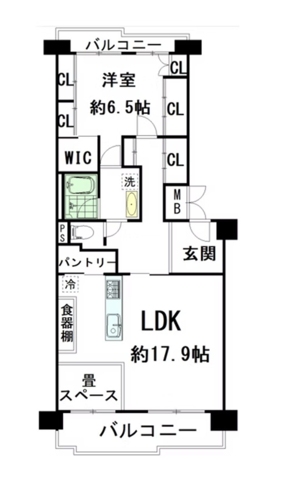 南港コープうしお23号棟の間取り図