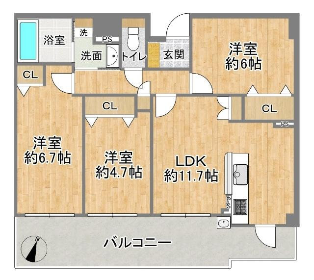 ヴェーヌ塚本の間取り図