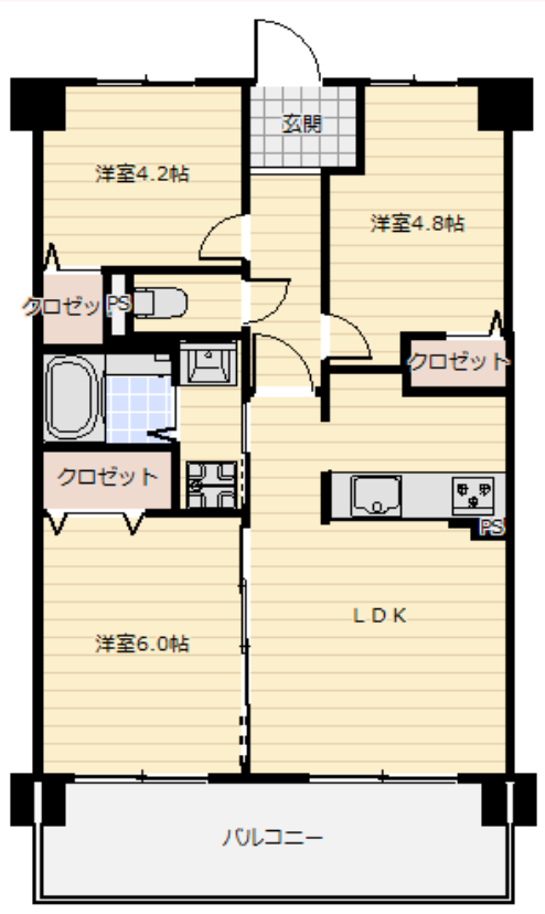 ヴェルジュパレス今里の間取り図