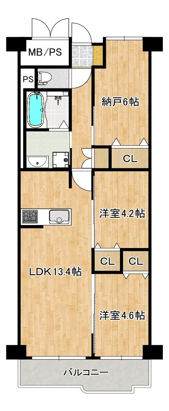 照ケ丘矢田グランドハイツの間取り図