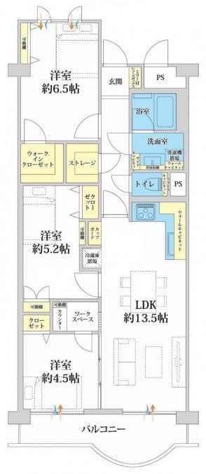 淀川パークハウス四号棟の間取り図