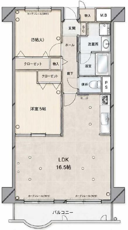 朝日プラザ長堀西の間取り図