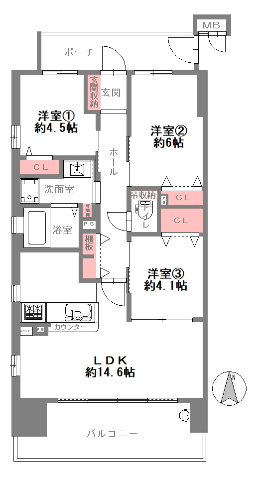 イニシア鶴見パークウエストの間取り図