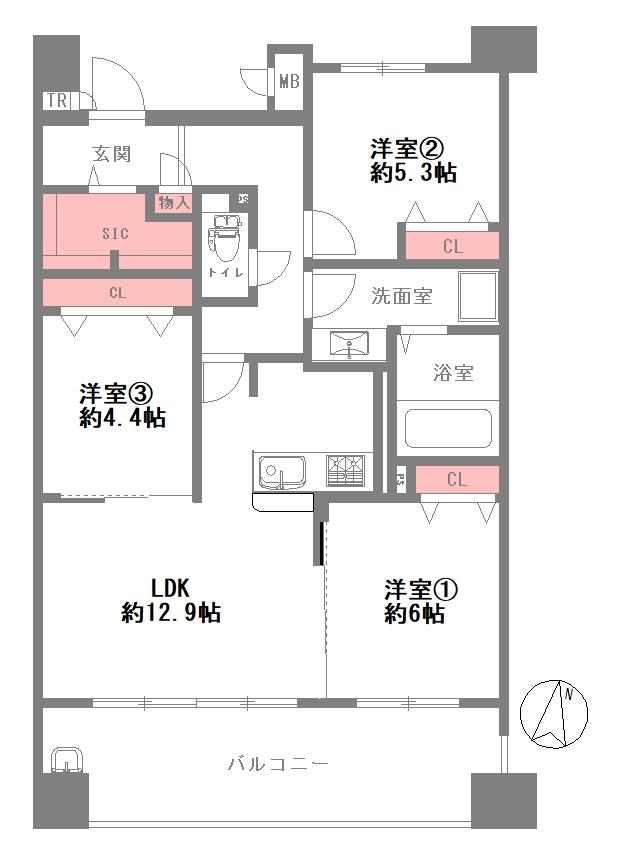 キングスクエア北大阪パークフェリスI番館の間取り図