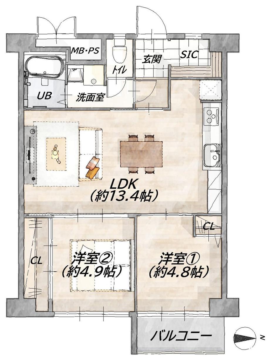 北堀江コーポの間取り図