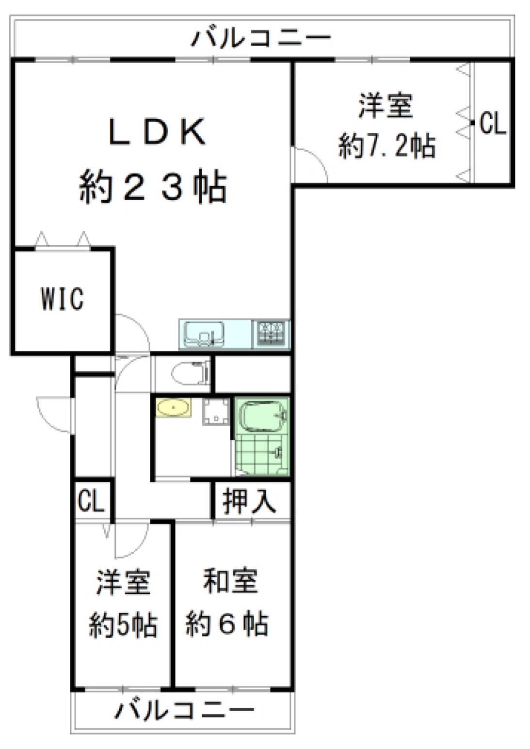 南港フローラルハイツ21号棟の間取り図