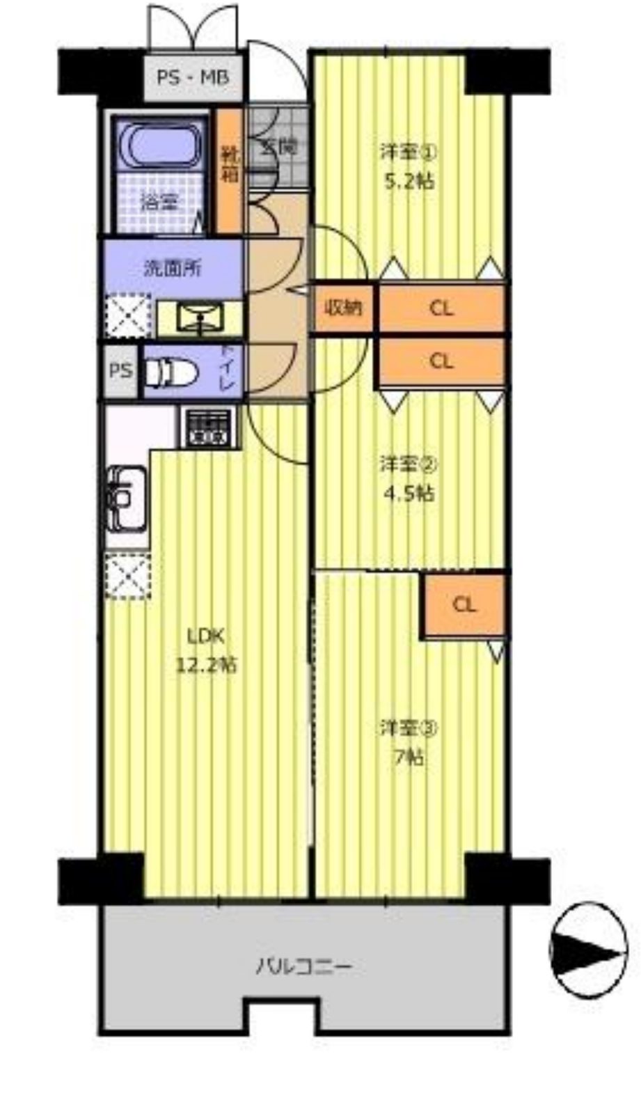 近鉄南港ガーデンハイツ24号棟の間取り図