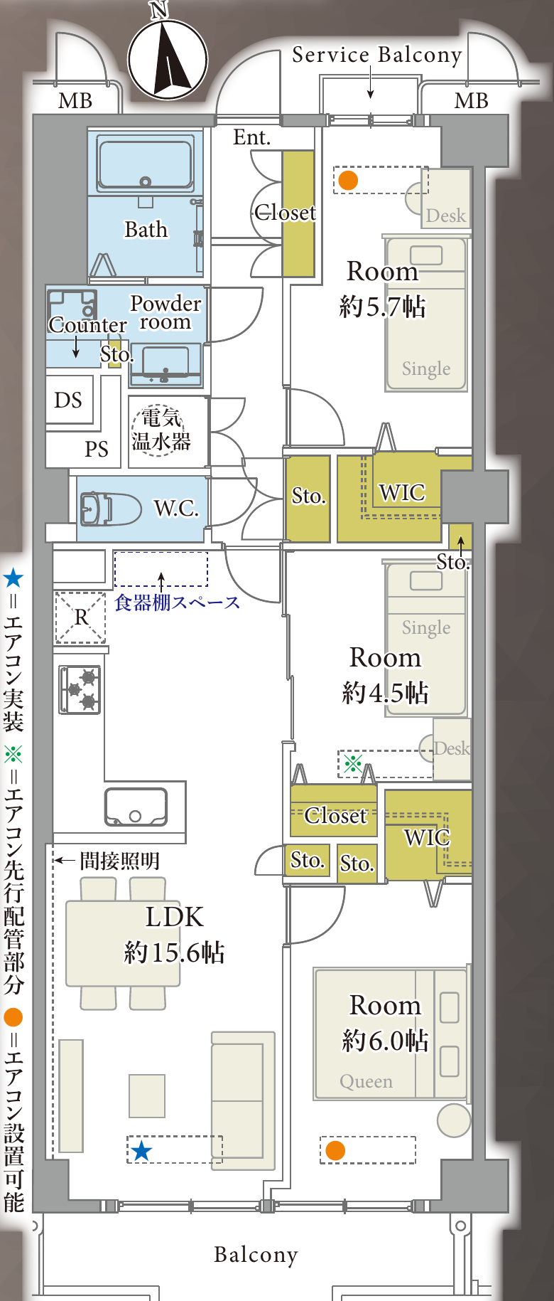 日商岩井南森町マンションの間取り図