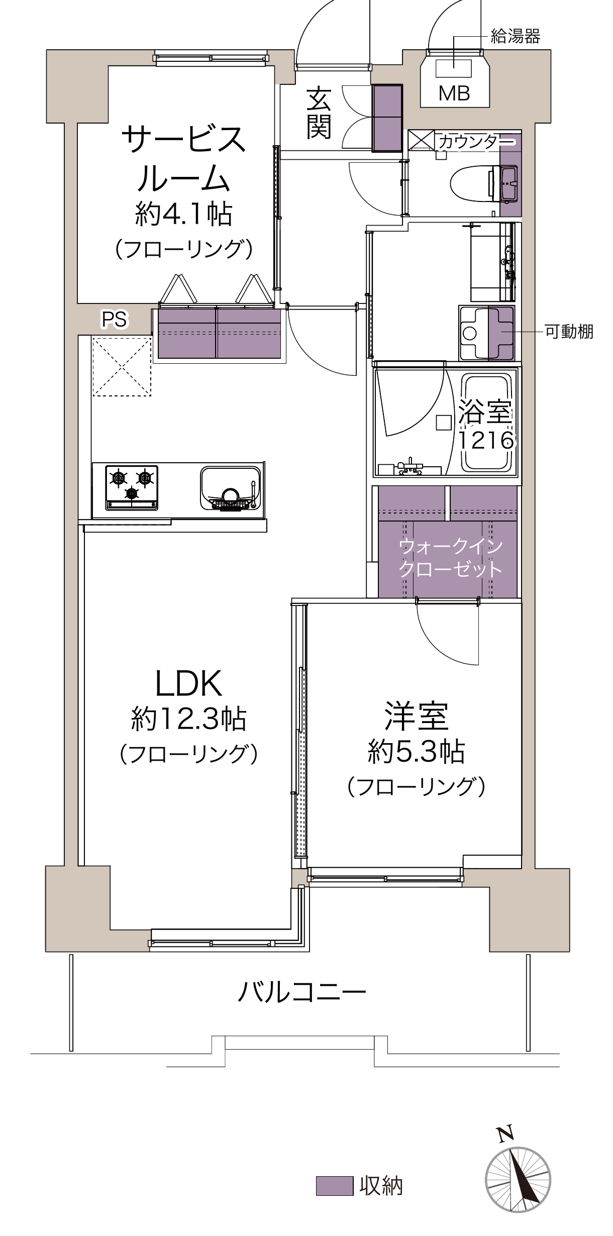 ノバカネイチ天王寺Ⅱ番館の間取り図