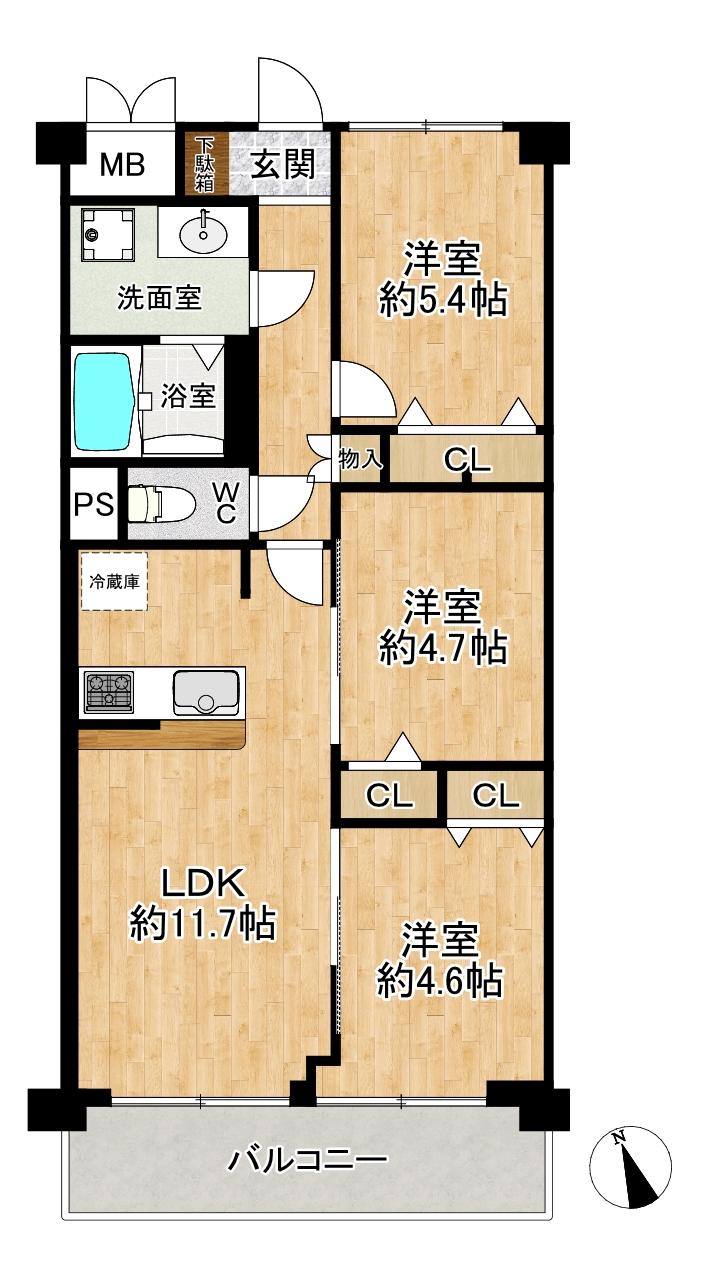 桜川グリーンコーポラスの間取り図