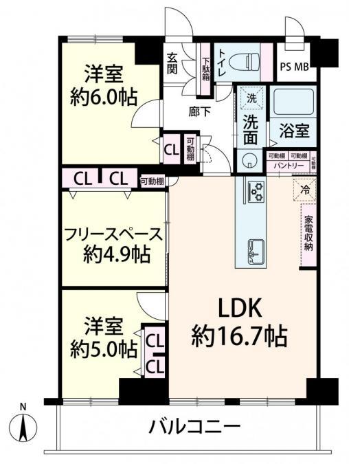 トーカンマンション東梅田の間取り図