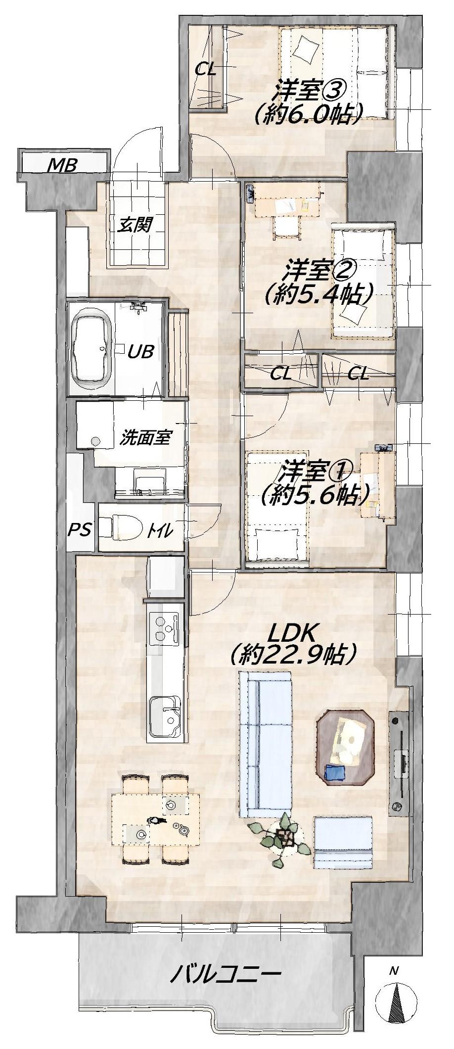 あべのベルタ南棟の間取り図