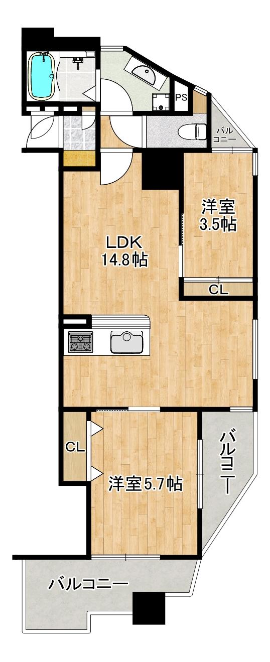 朝日プラザ御崎の間取り図