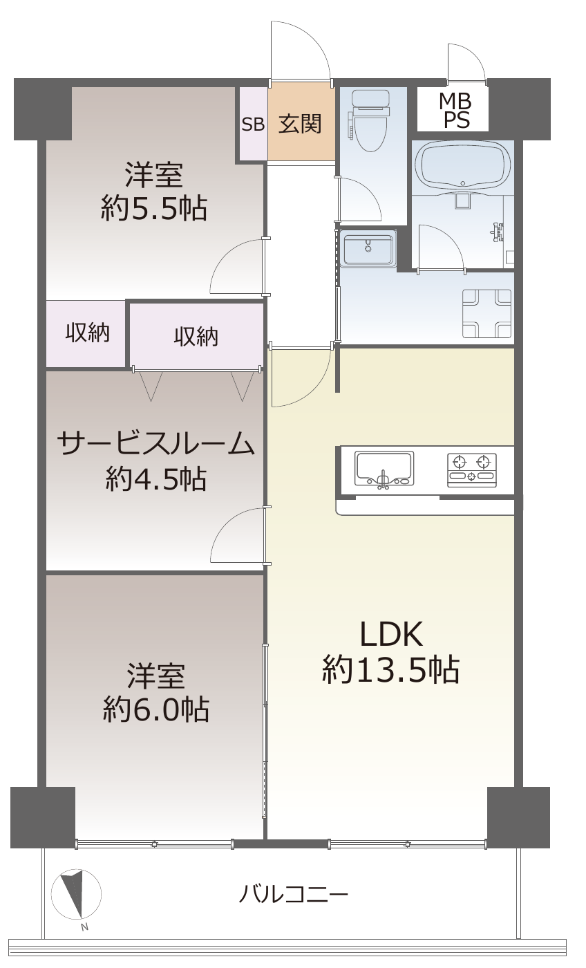 朝日プラザ天下茶屋Ⅱの間取り図
