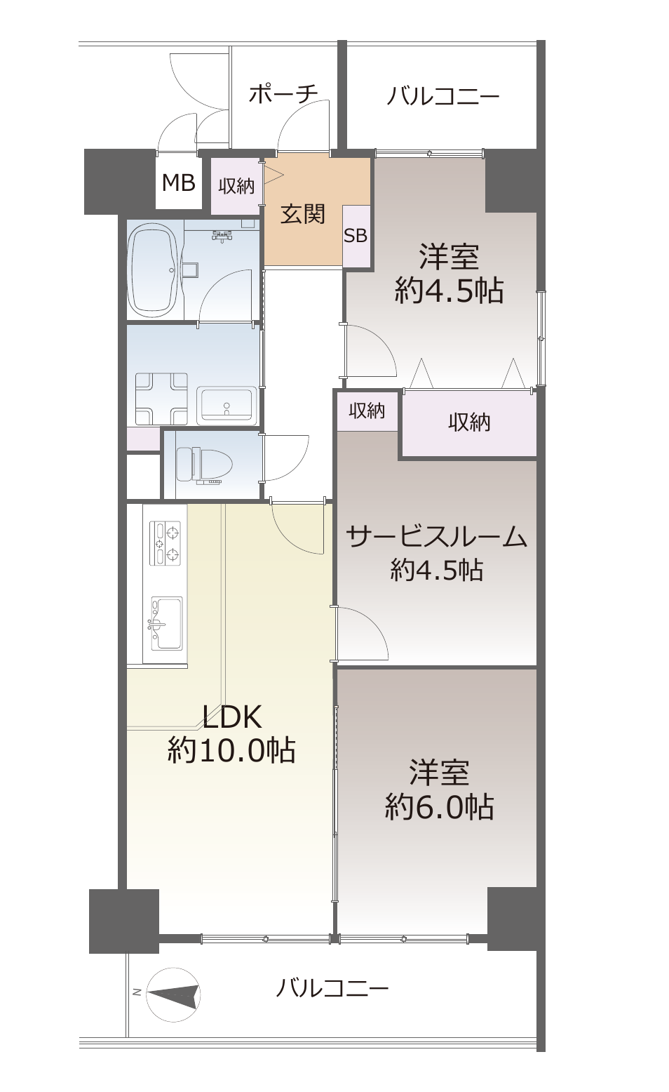 シャルマンコーポ花園の間取り図