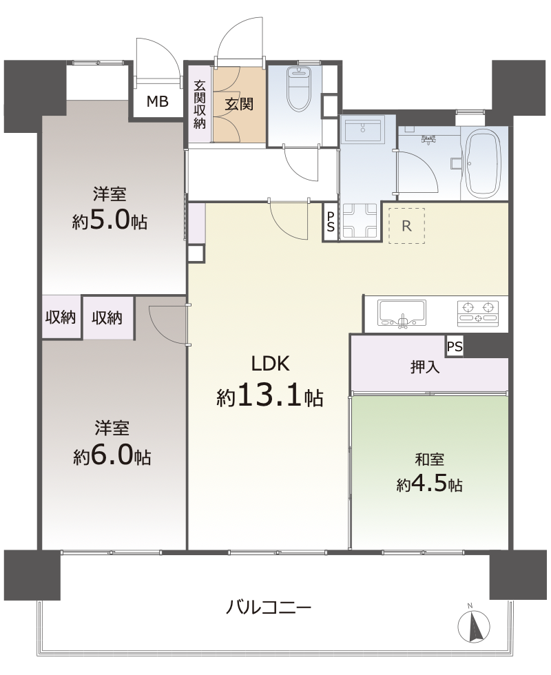 エステムコート上新庄Ⅱアクアフェイスの間取り図