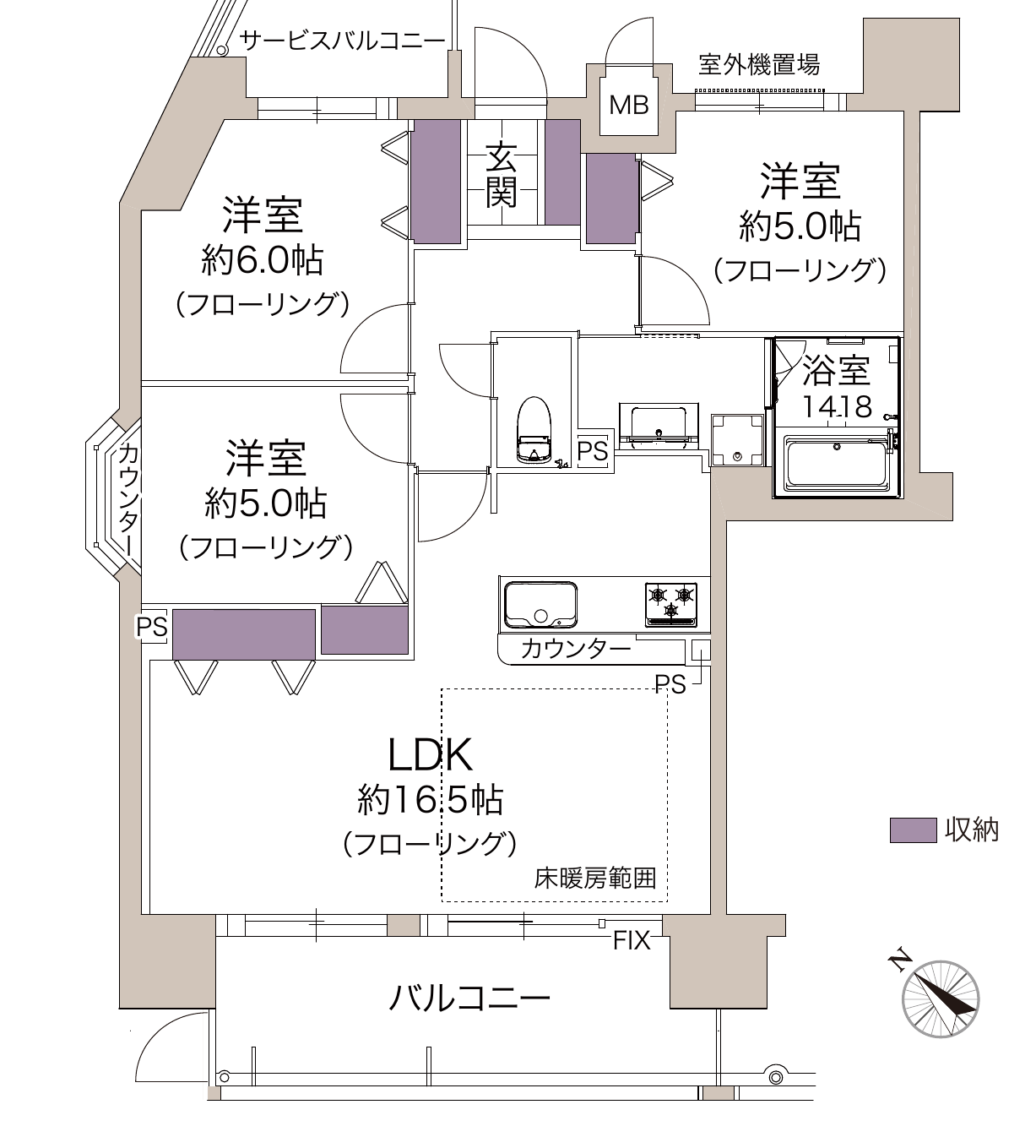 グラン・コート御幣島の間取り図