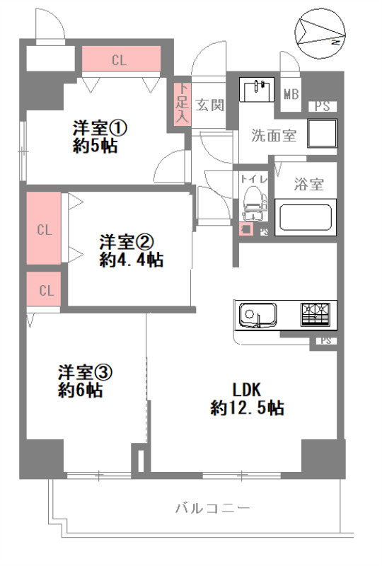 キングマンション福島Ⅱの間取り図