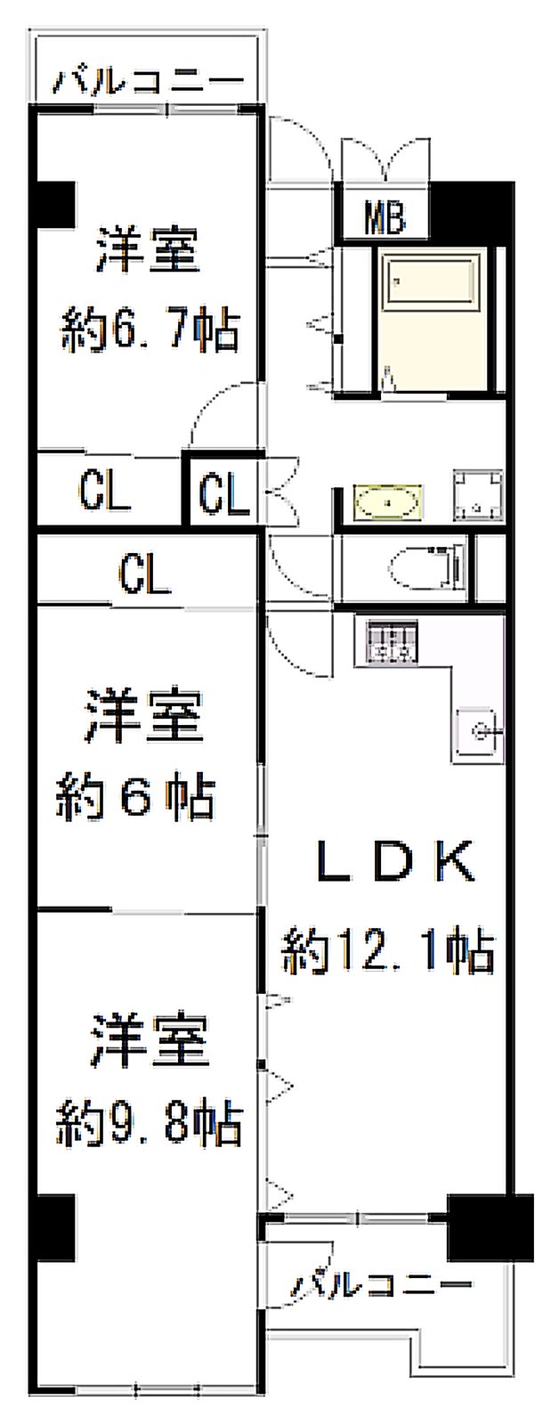 近鉄南港ガーデンハイツ23号棟の間取り図