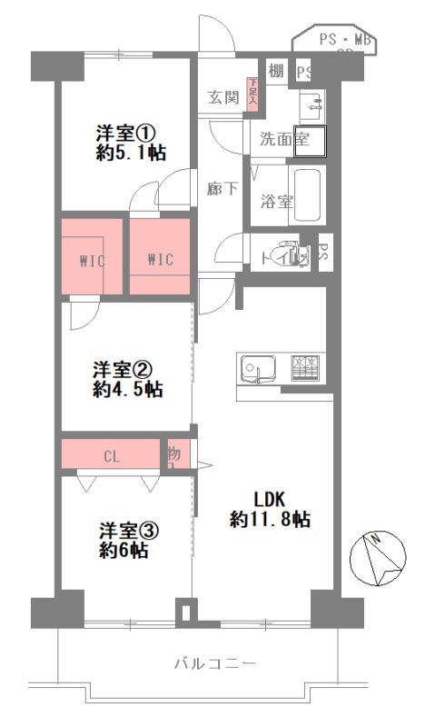 メゾンドール緑橋の間取り図