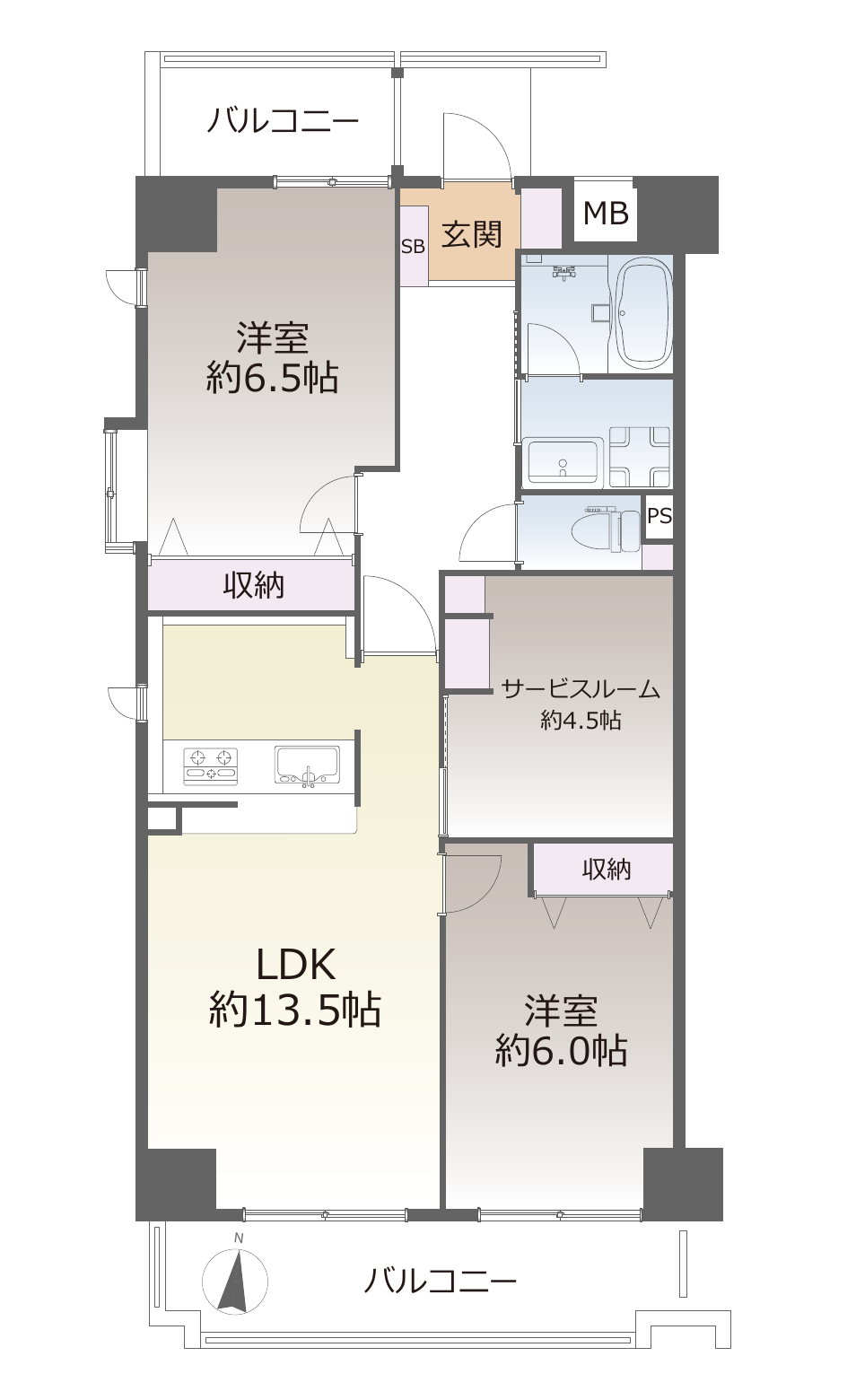 オリーブハイツ大正の間取り図