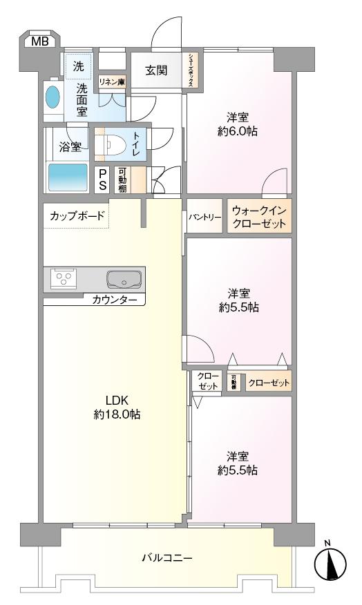 藤和南堀江コープの間取り図