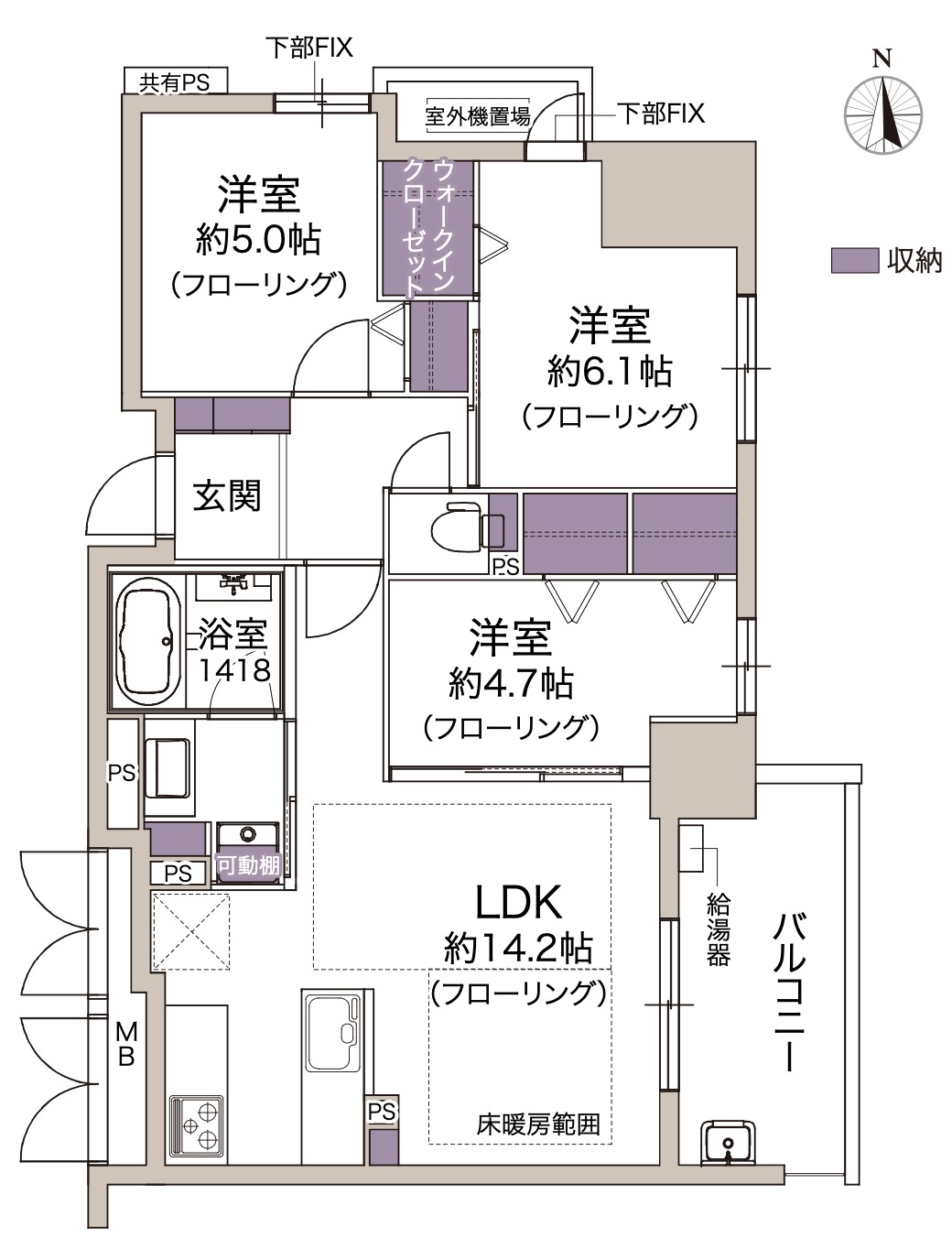 アーバネックスプレミスト田辺の間取り図